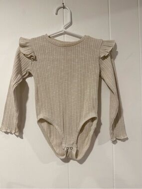 Zara Cream Ribbed Long-Sleeve Onesie